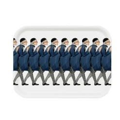 Discount Design House Stockholm Bandeja rectangular Uncle Blue, 20 x 27 cm AzulBlanco