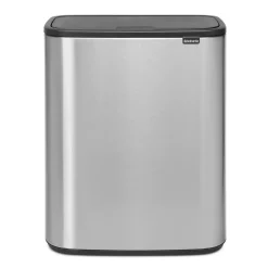 Brabantia Bo touch bin 60 L, acero cepillado mate Plateado
