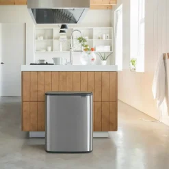 Brabantia Bo touch bin 60 L, acero cepillado mate Plateado
