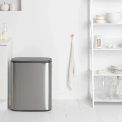 Brabantia Bo touch bin 60 L, acero cepillado mate Plateado