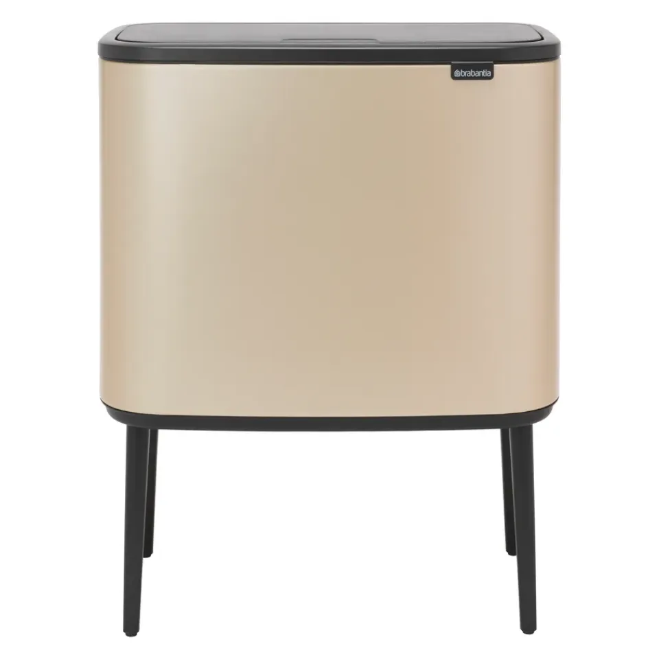 Best Brabantia Bo Touch Bin 11+23 L, Metallic Gold BeigeNegro