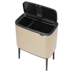Best Brabantia Bo Touch Bin 11+23 L, Metallic Gold BeigeNegro