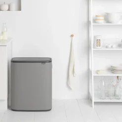 Online Brabantia Bo touch bin 60 L, Mineral concrete grey Gris