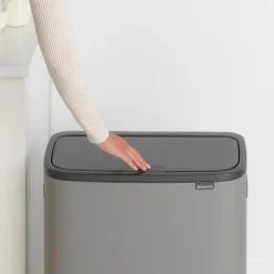 Online Brabantia Bo touch bin 60 L, Mineral concrete grey Gris