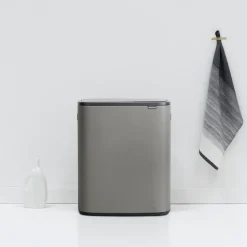 Online Brabantia Bo touch bin 60 L, Mineral concrete grey Gris