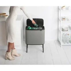 Clearance Brabantia Bo Touch Bin 36 L, Mineral concrete grey Gris