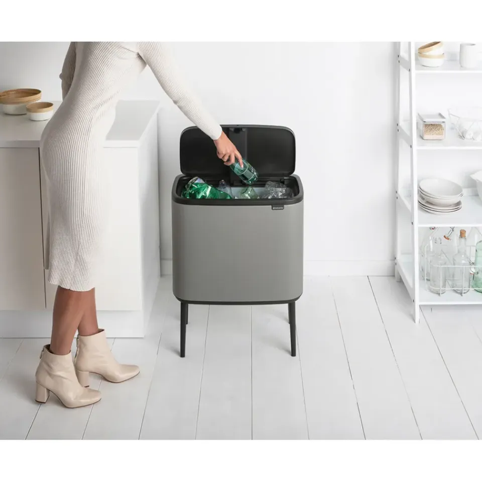 Clearance Brabantia Bo Touch Bin 36 L, Mineral concrete grey Gris