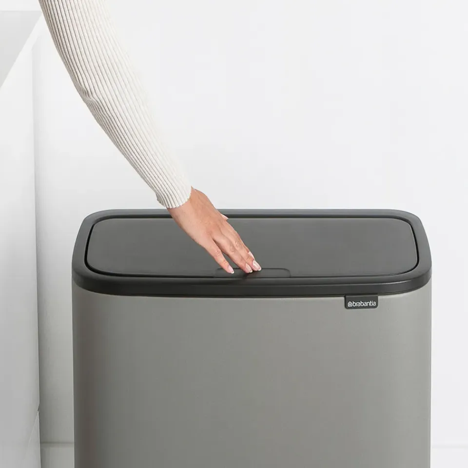 Best Brabantia Bo Touch Bin 11+23 L, Mineral concrete grey Gris