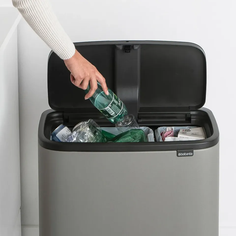 Best Brabantia Bo Touch Bin 11+23 L, Mineral concrete grey Gris