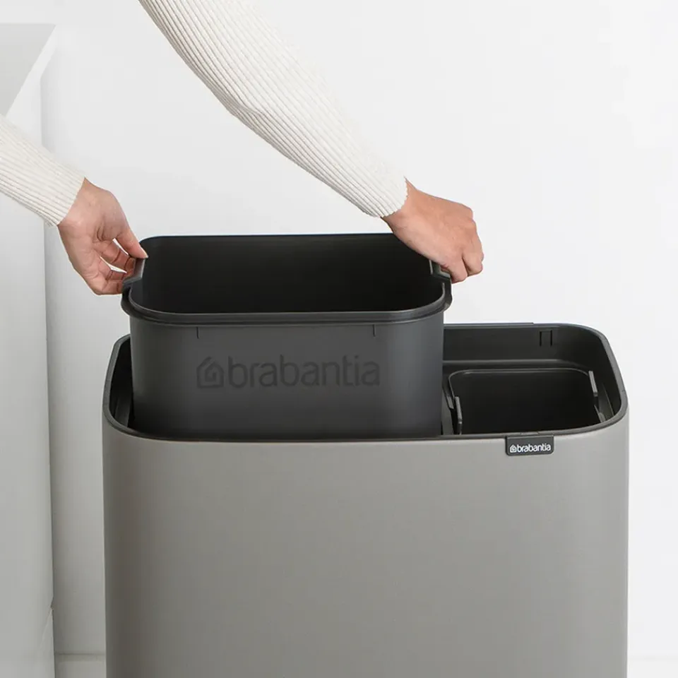 Best Brabantia Bo Touch Bin 11+23 L, Mineral concrete grey Gris