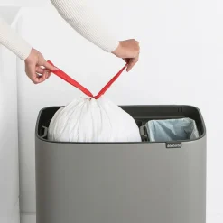 Best Brabantia Bo Touch Bin 11+23 L, Mineral concrete grey Gris