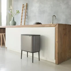 New Brabantia Bo Touch Bin 11+23 L, platino BeigeGris