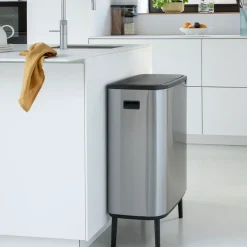 Best Brabantia Bo touch bin high 60 L, acero cepillado mate Plateado