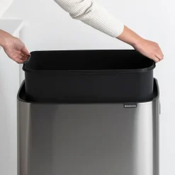 Best Brabantia Bo touch bin high 60 L, acero cepillado mate Plateado