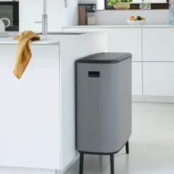 Hot Brabantia Bo touch bin high 60 L, Mineral concrete grey Gris