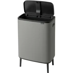 Hot Brabantia Bo touch bin high 60 L, Mineral concrete grey Gris