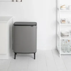 Hot Brabantia Bo touch bin high 60 L, Mineral concrete grey Gris