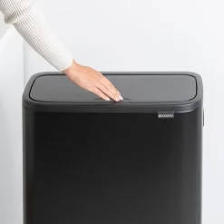 New Brabantia Bo touch bin high 60 L, mate Negro