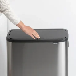 Brabantia Bo touch bin high 2x30 L, acero cepillado mate Plateado