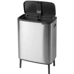 Brabantia Bo touch bin high 2x30 L, acero cepillado mate Plateado