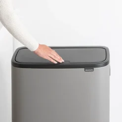 New Brabantia Bo touch bin high 2x30 L, Mineral concrete grey Gris