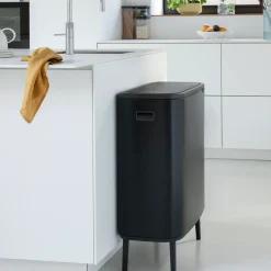 Best Brabantia Bo touch bin high 2x30 L, mate Negro