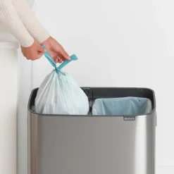 Outlet Brabantia Bo touch bin 2x30 L, acero cepillado mate Plateado
