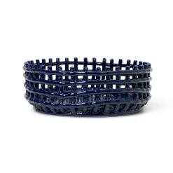 Outlet Ferm Living Bol Ceramic trenzado, Blue Azul