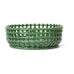 Outlet Ferm Living Bol Ceramic trenzado, Emerald Green Verde
