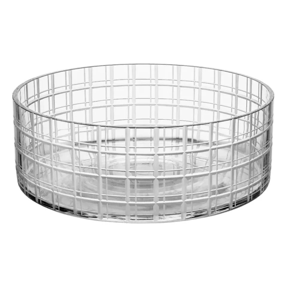 Discount Orrefors Bol Cut in number Ø27,5 cm, patrón de cuadros Transparente