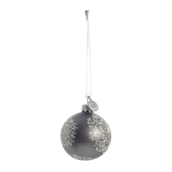 Sale Lene Bjerre Bola de Navidad Cadelia Ø6 cm, oscuro, copo de nieve Gris