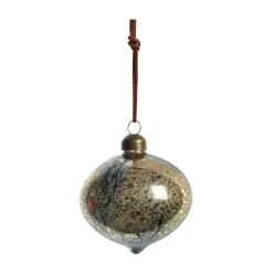 Online Lene Bjerre Bola de Navidad Nosille 10 cm, Plata-oro Color dorado