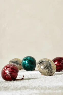 Online Lene Bjerre Bola de Navidad Nosille 10 cm, Plata-oro Color dorado