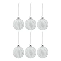 Online Scandi Living Bolas de Navidad Holiday 6 unidades, Blanco