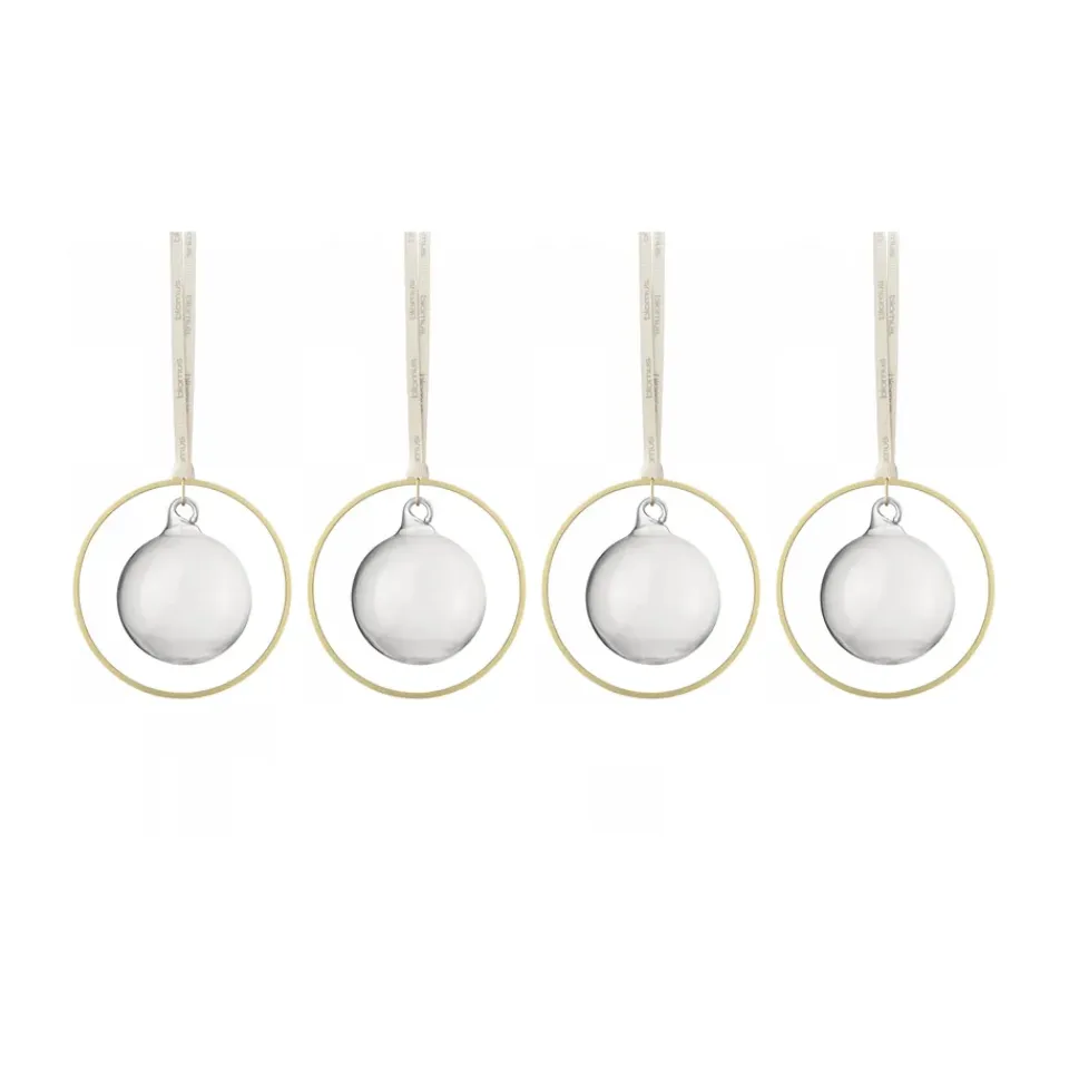 Hot Blomus Bolas de Navidad KITAI 8,5 cm 4 unidades, Clear Transparente