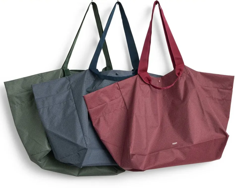 Outlet HAY Bolsa Grid Weekend Bag, Burgundy, large Rojo