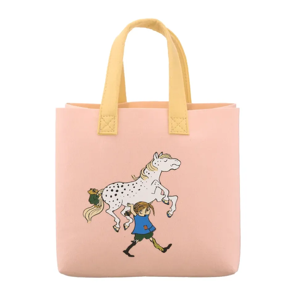 Hot Muurla Bolsa Tote Pippi 25x25 cm, Pippi y el caballo Rosa