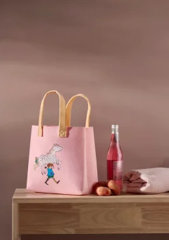 Hot Muurla Bolsa Tote Pippi 25x25 cm, Pippi y el caballo Rosa