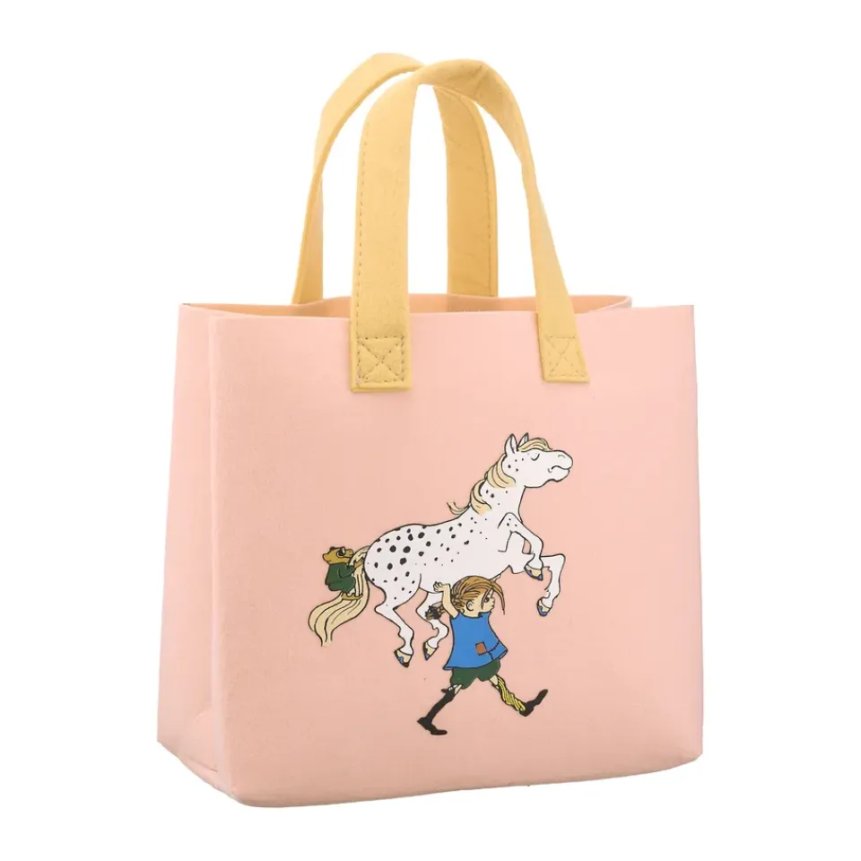 Hot Muurla Bolsa Tote Pippi 25x25 cm, Pippi y el caballo Rosa