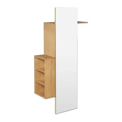 Clearance Ferm Living Bon hallway cabinet perchero con espejo, Oiled Oak Marrón