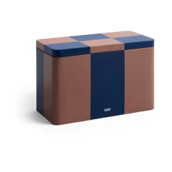 Best HAY Bote Tin Container medium, Brown-midnight blue Multi