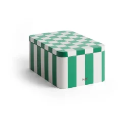 Hot HAY Bote Tin Container small, Green-off white Multi