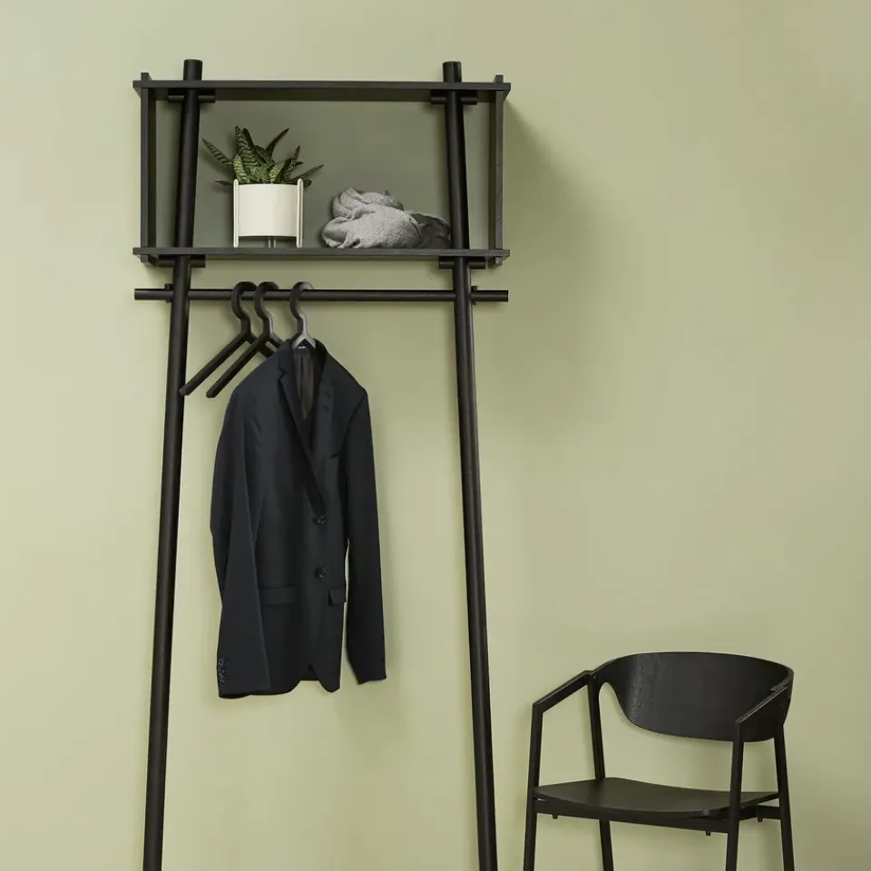 Sale Woud Burro para ropa Töjbox, Pequeño, roble lacado oscuro Negro