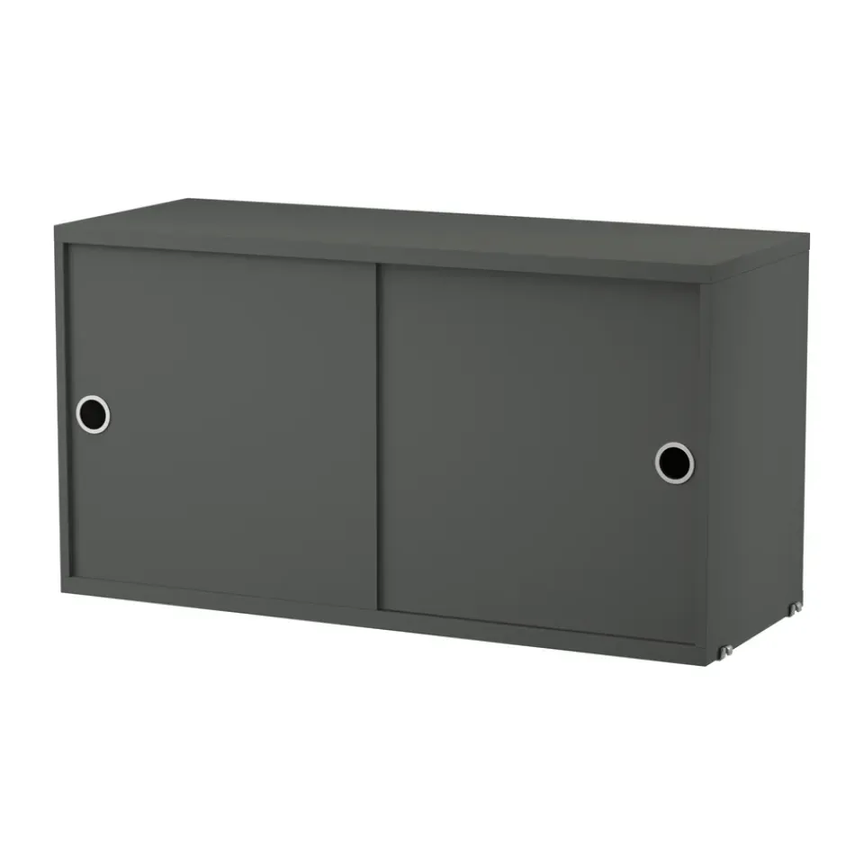 Outlet String Cabinet con puertas correderas , oscuro, 78x30 cm Gris