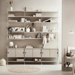 String Cabinet con puertas correderas , , 78x20 cm Beige