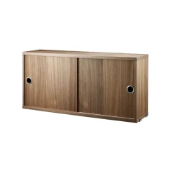 String Cabinet con puertas correderas , Nogal, 78x20 cm Marrón