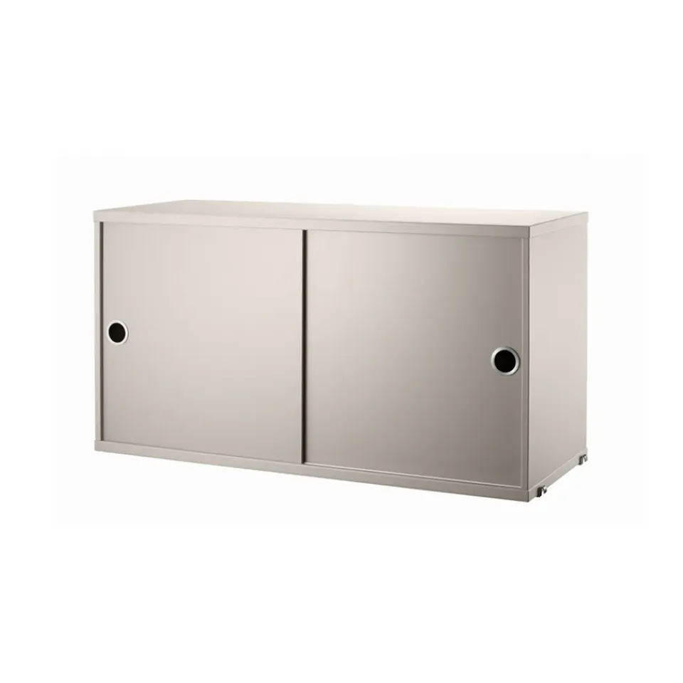 Discount String Cabinet con puertas correderas , , 78x30 cm Beige