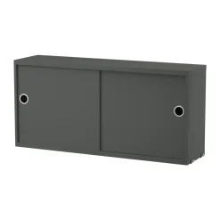 Sale String Cabinet con puertas correderas , oscuro, 78x20 cm Gris