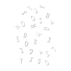 New Design Letters Caja con letras , letras blancas Blanco