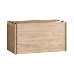 Clearance MOEBE Caja de almacenaje de roble 33x60 cm, Wood, black MarrónNegro